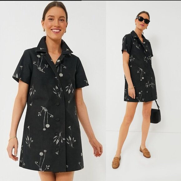 Tuckernuck Dresses & Skirts - Tuckernuck NEW Black Meadow Rue Marley Collared Cotton Mini Dress Size XL